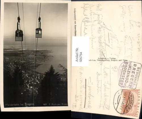 606794,Foto Ak Pfänderbahn b. Bregenz a. Bodensee Seilbahn Gondel