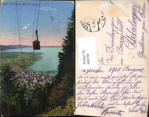 606798,Bregenz a. Bodensee Pfänderbahn Seilbahn Gondel