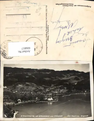 606817,Foto Ak Bregenz a. Bodensee Strandhotel Strandbad u. Pfänder pub Risch-Lau 2122