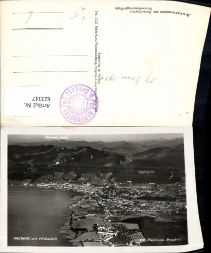 623347,Foto Ak Bregenz a. Bodensee m. Pfänder pub Risch-Lau 2121
