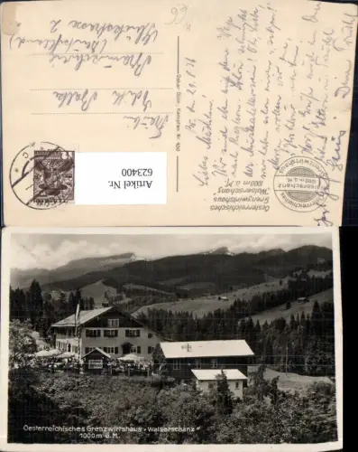 623400,Österreichische Grenzwirtshaus Walserschanz Grenze b. Riezlern Mittelberg