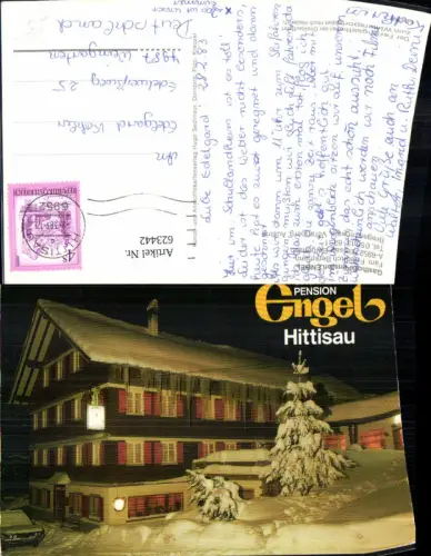 623442,Hittisau Gasthof Pension Engel Winteransicht b. Nacht