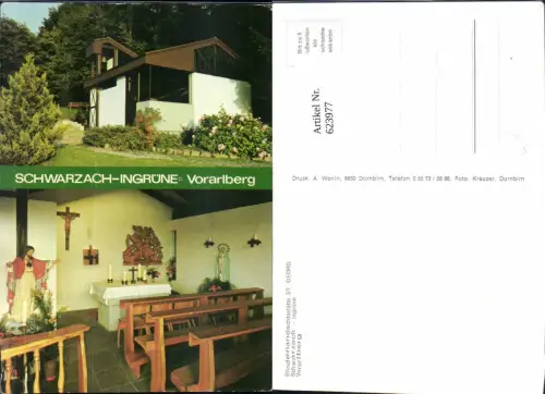 623977,Mehrbild Ak Schwarzach Ingrüne Blindenandachtsstätte St Georg Kapelle