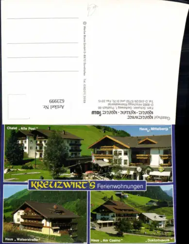 623999,Mehrbild Ak Hirschegg Mittelberg Kleinwalsertal Gasthof Kreuzwirt Haus Mittelberg Haus Am Casino
