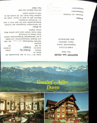 624007,Mehrbild Ak Doren Gasthof zum Adler