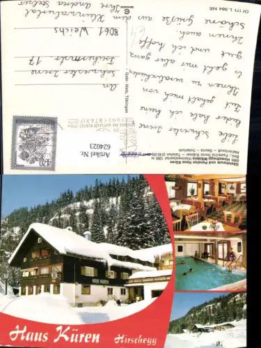 624023,Mehrbild Ak Hirschegg Wäldele Mittelberg Gästehaus Pension Haus Küren