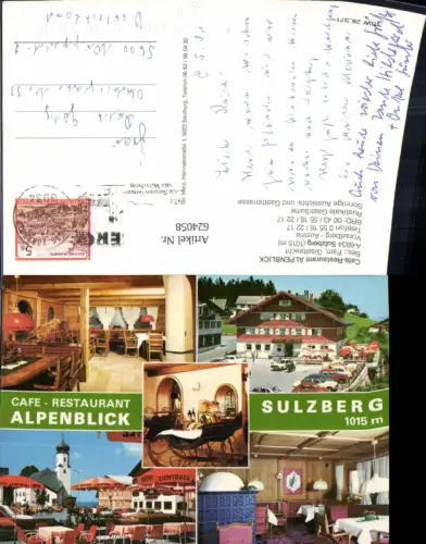 624058,Mehrbild Ak Sulzberg Cafe Restaurant Alpenblick
