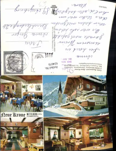 624079,Mehrbild Ak Mittelberg Kleinwalsertal Cafe Restaurant Neue Krone