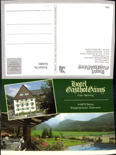 624091,Mehrbild Ak Bezau Hotel Gasthof Gams