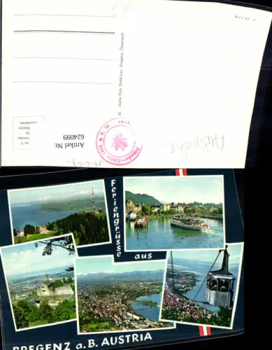 624099,Mehrbild Ak Bregenz a. Bodensee Schiff Dampfer Seilbahn Gondel