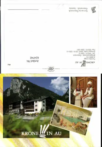 624742,Mehrbild Ak Au Vorarlberg Krone in Au Hotel