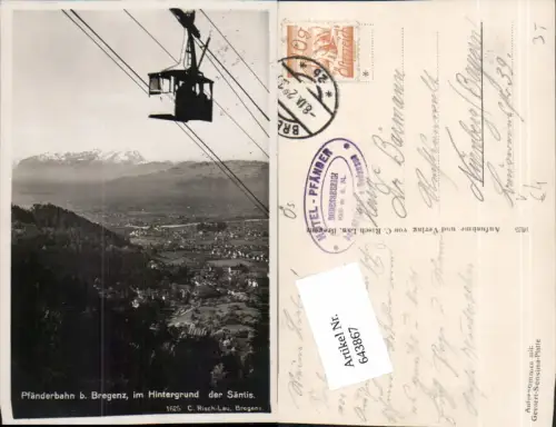 643867,Bregenz am Bodensee Seilbahn Gondel Pfänderbahn Pfänder pub Risch Lau 1625