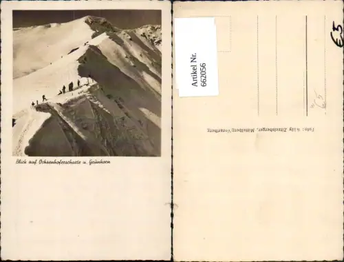 662056,Foto Ak Mittelberg Blick auf Ochsenhoferscharte u. Grünhorn Bergsteigen