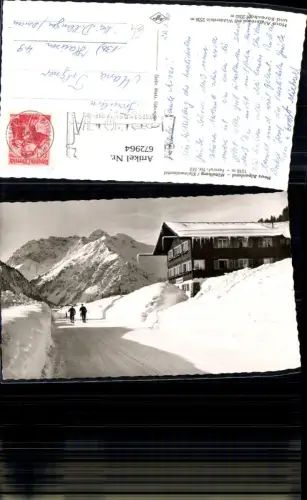 672964,Foto Ak Haus Alpenland Mittelberg Kleinwalsertal im Winter Wintersport