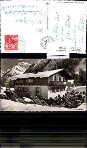 672976,Foto Ak Mittelberg Baad Kleinwalsertal Alpengasthof Noris-Hütte im Winter