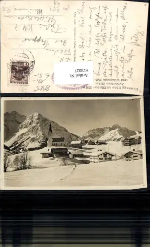 673027,Foto Ak Hirschegg Mittelberg mit Elferhorn Zwölferhorn Winteransicht