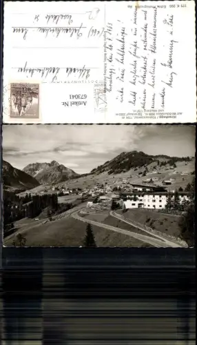 673041,Foto Ak Hirschegg Mittelberg Kleinwalsertal m. Widderstein u. Bärenkopf