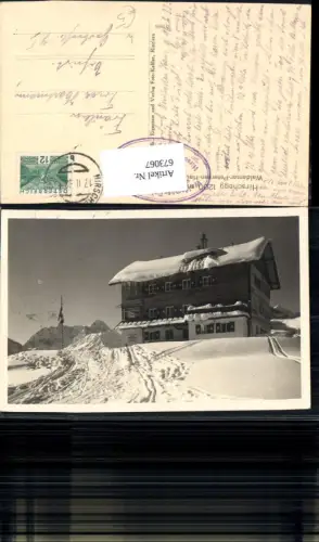 673067,Foto Ak Hirschegg Mittelberg Waldemar-Petersen-Haus im Winter