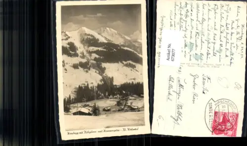 673077,Foto Ak Hirschegg Mittelberg m. Kühgehren- u. Hammerspitze im Winter