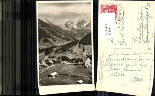 673104,Foto Ak Mittelberg Kleinwalsertal mit Hochgehren Schüsser