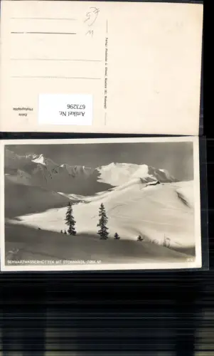 673296,Foto Ak Hirschegg Mittelberg Schwarzwasserhütte mit Steinmandl i. Winter