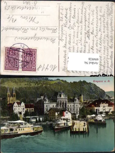 694928 Bregenz am Bodensee Hafen Dampfer k.K. Postamt