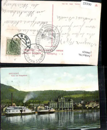 694929 Bregenz am Bodensee Hafen Dampfer k.K. Postamt