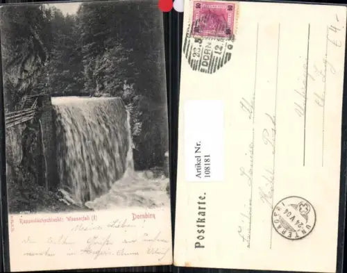 108181,Rappenloch Schlucht Wasserfall Dornbirn Gütle 1900