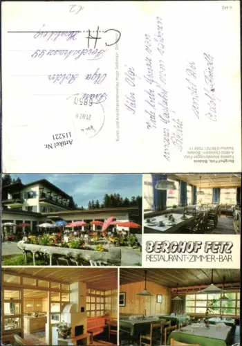115221,Gasthaus Fetz Bödele Dornbirn 1975