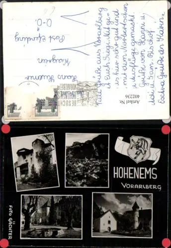 402236,Hohenems Totale Schloss Kirche Brunnen Mehrbildkarte