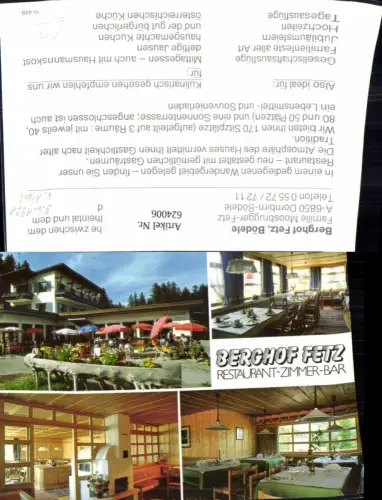 624006,Mehrbild Ak Dornbirn Bödele Berghof Fetz Bödele