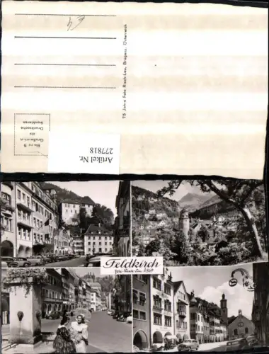 277818,Feldkirch Totale Turm Straßenansichten Burg Kirche Brunnen Mehrbildkarte pub Foto Risch-Lau 3869