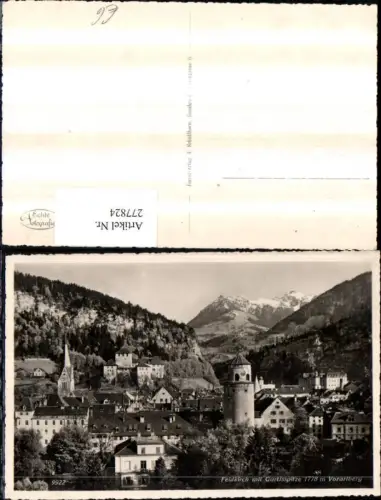 277824,Feldkirch Teilansicht Turm Burg m. Gurtisspitze Bergkulisse