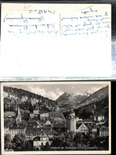 307783,Feldkirch Teilansicht m. Gurtisspitze Bergkulisse