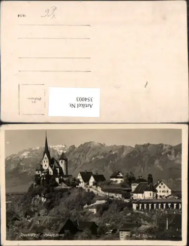 354003,Rankweil Teilansicht Kirche Bergkulisse pub Foto Heim 1748