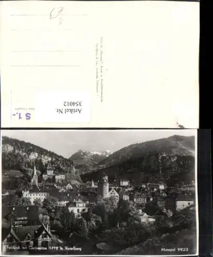 354012,Feldkirch Totale m. Gurtisspitze Bergkulisse