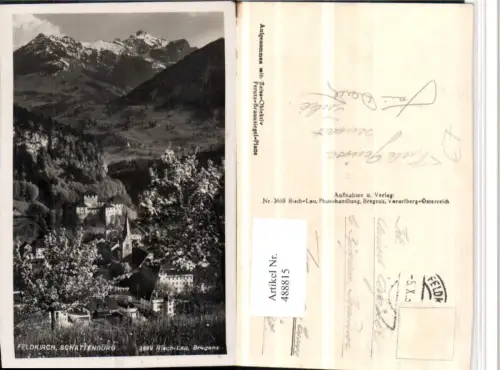 488815,Feldkirch Totale Schattenburg Bergkulisse pub Risch-Lau 3689