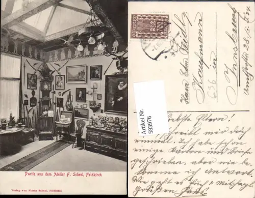583976,seltene AK Feldkirch Partie aus d. Atelier F. Scheel Uhr Turmuhr