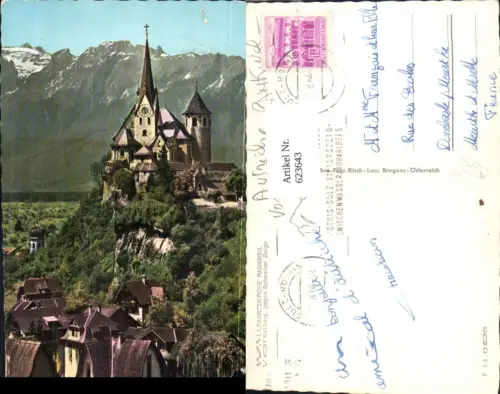 623643,Wallfahrtskirche Rankweil geg. Schweizer Berge Kirche pub Risch-Lau F 14096
