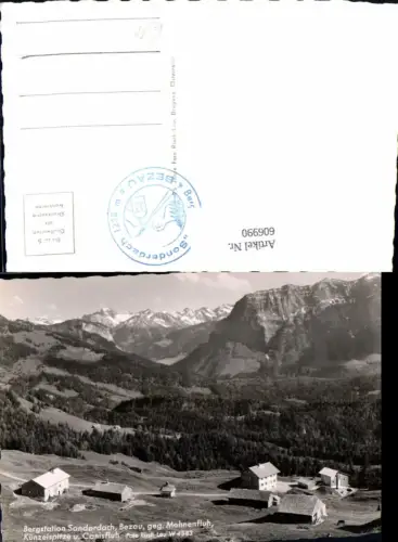 606990,Foto Ak Bergstation Sonderdach Bezau geg. Mohnenfluh Künzelspitze pub Risch-Lau W 4383