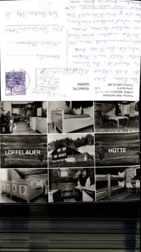 606994,Mehrbild Ak Bezau Löffelauer Hütte Innenansicht Bauernmöbel