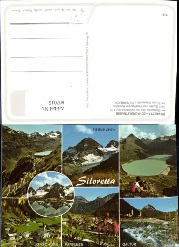 607016,Mehrbild Ak Silvretta Hochalpenstraße Partenen Bielerhöhe Galtür Montafon