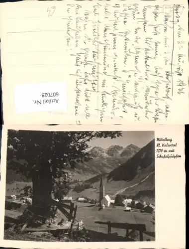 607028,Foto Ak Mittelberg Kleinwalsertal m. Schafalpköpfen