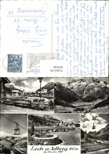 607039,Mehrbild Ak Lech a. Arlberg Seilbahn Gondel pub Risch-Lau 4867