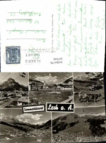 607044,Mehrbild Ak Lech a. Arlberg Rinder Kühe Sessellift