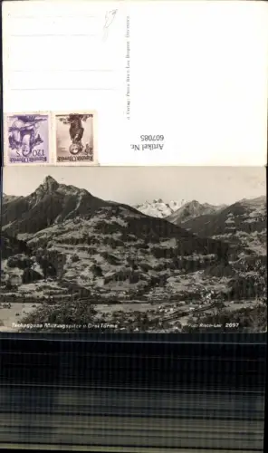 607085,Foto Ak Tschagguns Mittagspitze u. Drei Türme pub Risch-Lau 2097