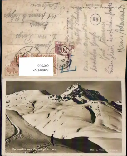 607095,Foto Ak Mohnenfluh u. Sattelkopf b. Lech a. Arlberg Wintersport pub Risch-Lau 1420