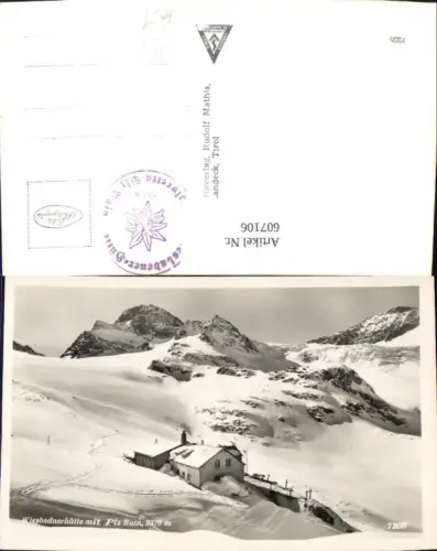 607106,Foto Ak Partenen Wiesbadener Hütte Wiesbadnerhütte m. Piz Buin Winteransicht