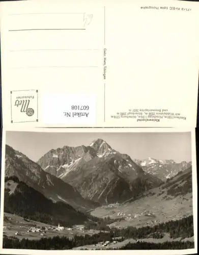 607108,Foto Ak Kleinwalsertal Riezlern Hirschegg Mittelberg m. Widderstein Bärenkopf u. Braunarlspitze