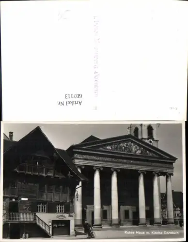 607113,Foto Ak Dornbirn Rotes Haus m. Kirche